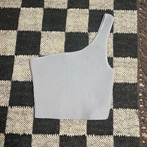 Aritzia babaton sculpt knit one shoulder cropped tank